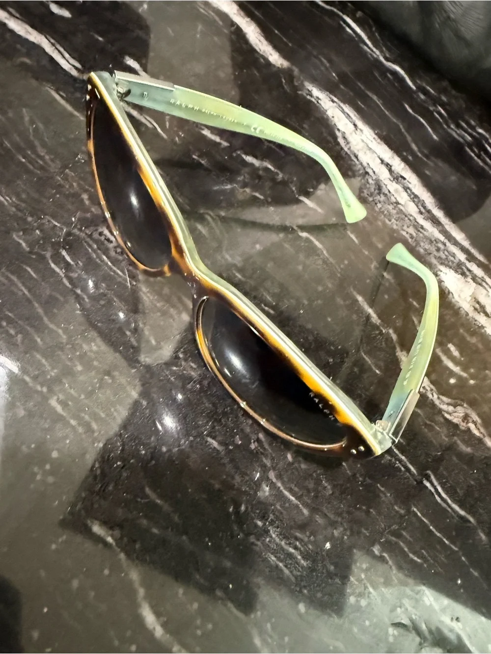Ralph Lauren Polarized Brown Tortoiseshell Sunglasses – Mint Green Interior